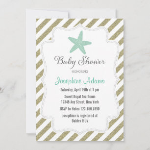 Nautical Starfish Baby Shower Invitation