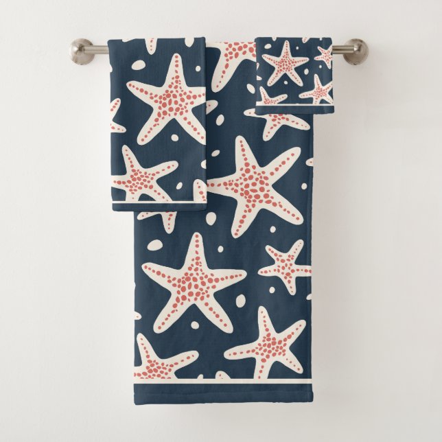 Nautical Starfish Bath Towel Set  (Insitu)