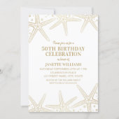 Nautical Starfish Beach Adult 50th Birthday Party Invitation (Front)
