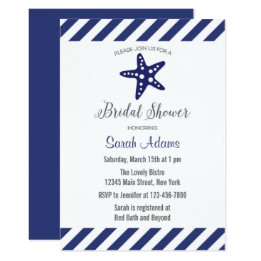 Nautical Starfish Chevron Bridal Shower Invitation Nautical Starfish Chevron Bridal Shower Invitation
