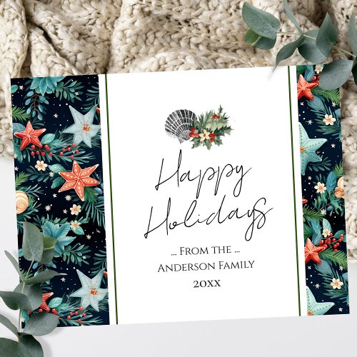 Nautical Starfish Christmas Greetings  Postcard