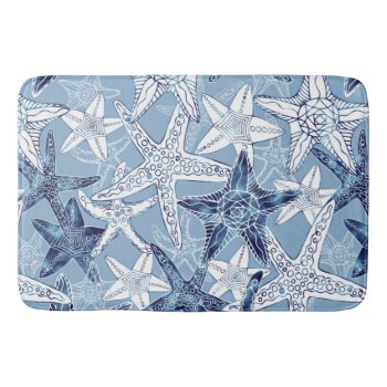 Nautical Starfish Collection Bathroom Mat by steelmoment at Zazzle