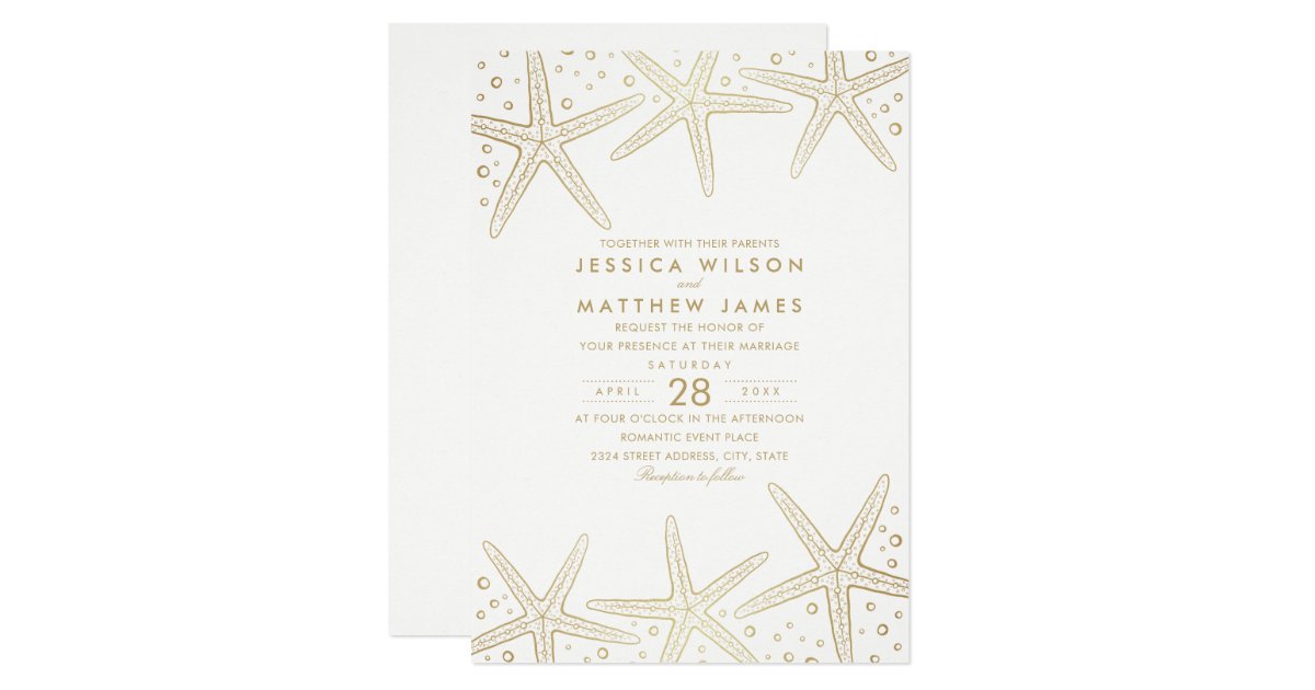 Nautical Starfish Elegant Fun Beach Themed Wedding ...