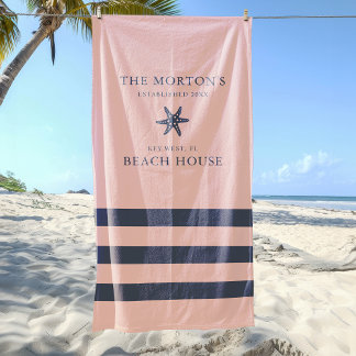 Nautical Starfish Family Beach House Towel