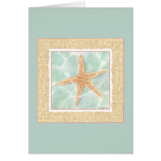 Nautical Starfish in Water Cards (Front)