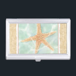 Nautical Starfish in Water Case For Business Cards<br><div class="desc">This Chariklia Zarris painting will make you feel a world of difference every time you look at it. You can image yourself at the beach hunting for starfish or playing in the sand. Zarris's image is perfect for those who love sea life and want to take it everywhere they go....</div>