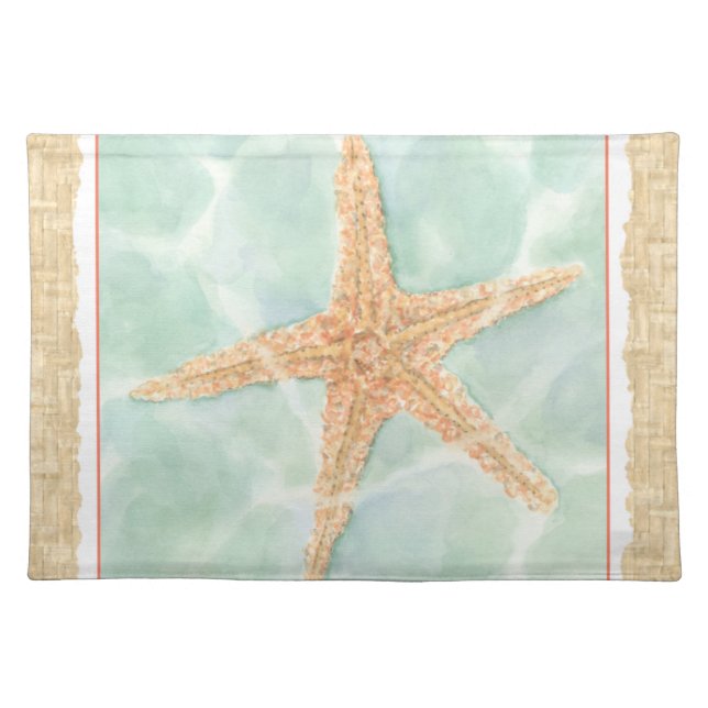 Nautical Starfish in Water Cloth Placemat (Front)