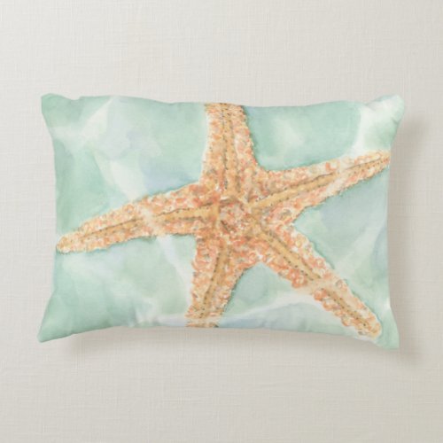 Nautical Starfish in Water Decorative Pillow