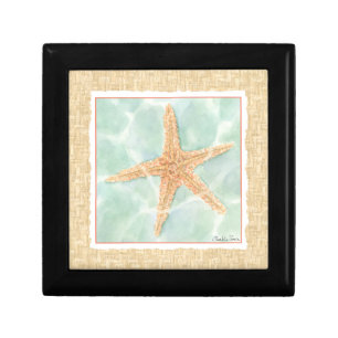 Nautical Starfish in Water Jewelry Box