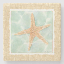 Nautical Starfish in Water Stone Coaster