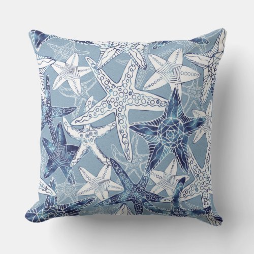 Nautical Starfish Outdoor Pillow