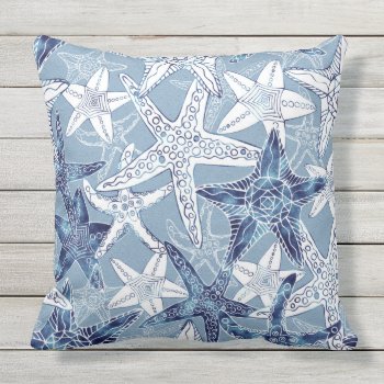 Nautical Starfish Outdoor Pillow by steelmoment at Zazzle