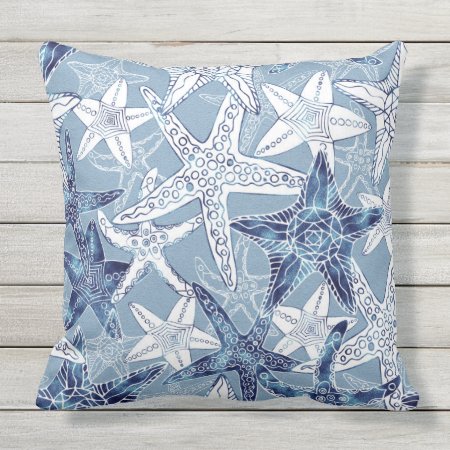 Nautical Starfish Outdoor Pillow