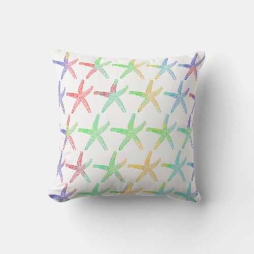 Nautical Starfish Patterns Ocean Colorful Cute  Outdoor Pillow