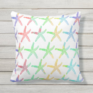 Nautical Starfish Patterns Ocean Colorful Cute  Outdoor Pillow