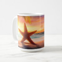 Nautical - Starfish & Sunset Coffee Mug