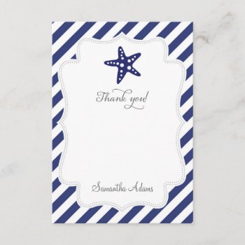 Nautical Starfish Thank You Card by melanileestyle at Zazzle