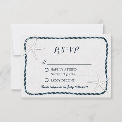Nautical Starfish &amp; Twine Frame Wedding RSVP