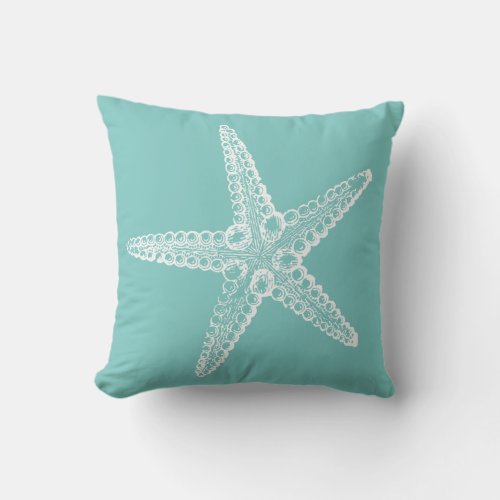 Nautical Starfish U Pick Background Colors Throw Pillow