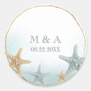 Nautical Starfish Wedding Favor Envelope Seals