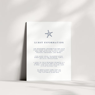 Nautical Starfish Wedding Guest Details Enclosure Card