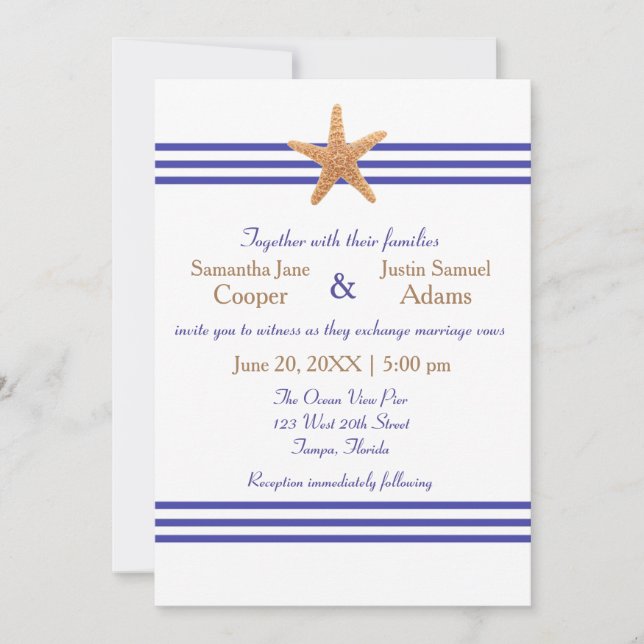 Nautical Starfish - Wedding Invitation (Front)