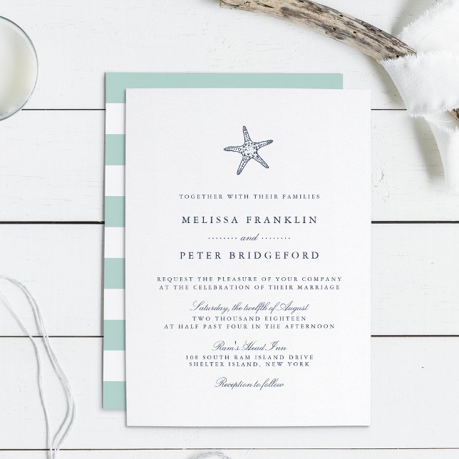 Nautical Starfish Wedding Invitation (Creator Uploaded)