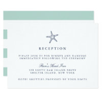 Nautical Starfish Wedding Reception Card