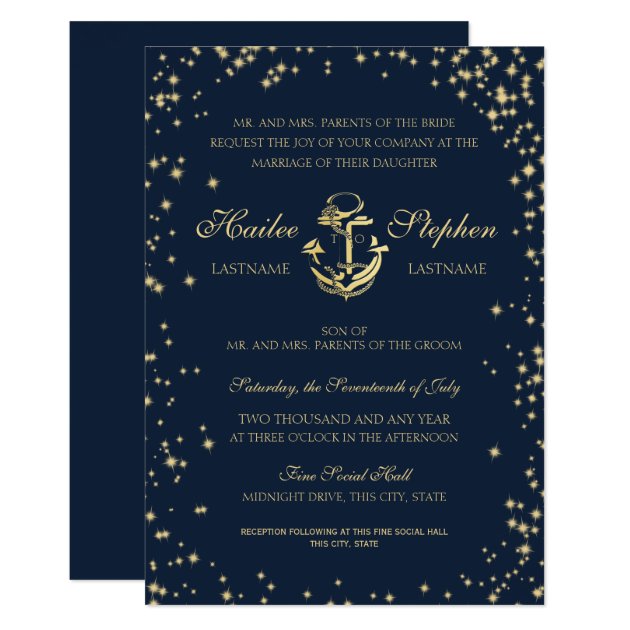 Nautical Starry Sky Wedding Invitation