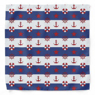 Nautical Stars And Stripes Pattern Bandana