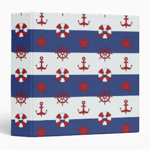 Nautical Stars And Stripes Pattern Binder