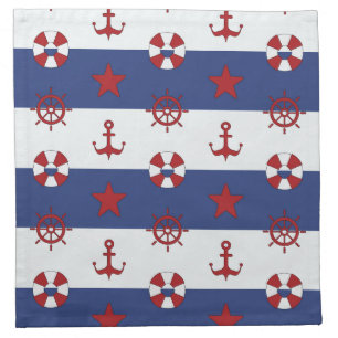 Nautical Stars And Stripes Pattern Cloth Napkin