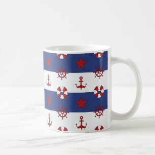 Nautical Stars And Stripes Pattern Coffee Mug