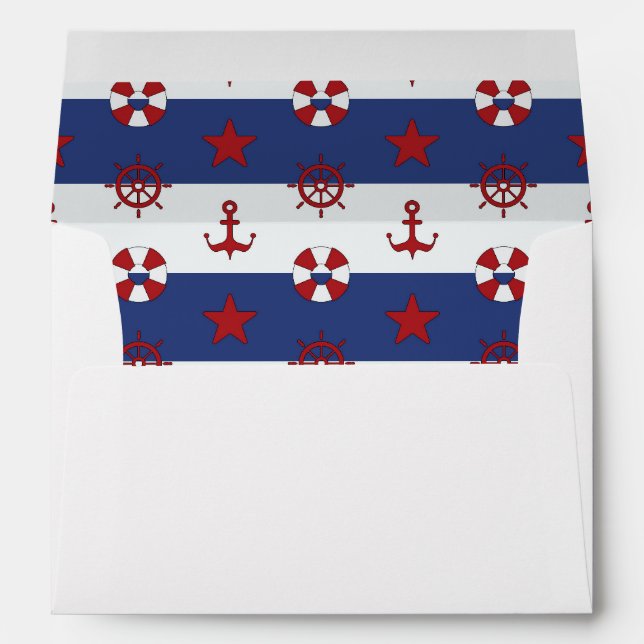 Nautical Stars And Stripes Pattern Envelope (Back (Bottom))