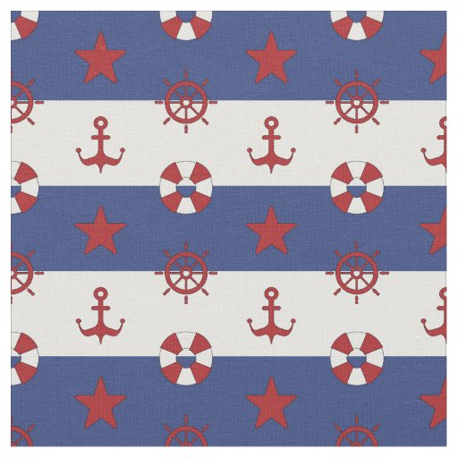Nautical Stars And Stripes Pattern Fabric