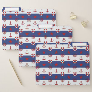 Nautical Stars And Stripes Pattern File Folder
