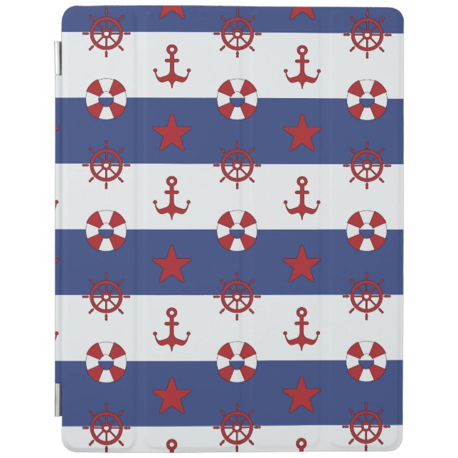 Nautical Stars And Stripes Pattern iPad Smart Cover (Front)