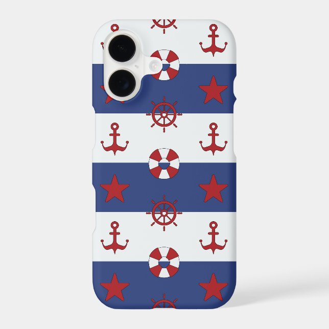 Nautical Stars And Stripes Pattern Iphone Case (Back)
