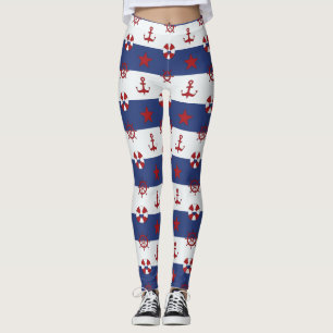 Nautical Stars And Stripes Pattern Leggings
