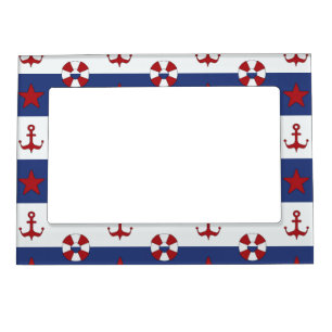 Nautical Stars And Stripes Pattern Magnetic Picture Frame