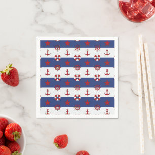 Nautical Stars And Stripes Pattern Napkins
