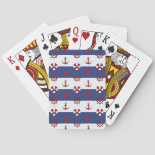 Nautical Stars And Stripes Pattern Poker Cards