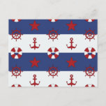 Nautical Stars And Stripes Pattern Postcard