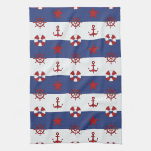 Nautical Stars And Stripes Pattern Towel