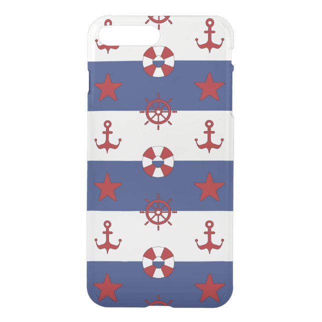 Nautical Stars And Stripes Pattern Uncommon iPhone Case (Back)