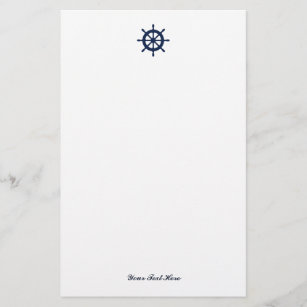 Nautical stationery paper with ship wheel logo