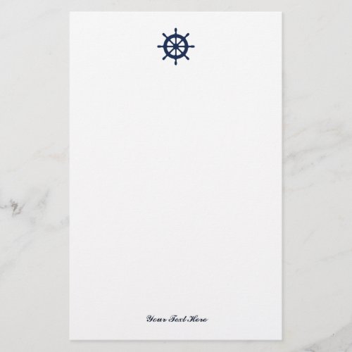 Nautical stationery paper with ship wheel logo