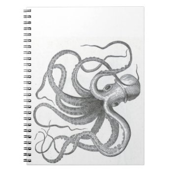 Nautical Steampunk Octopus Book Drawing Notebook by iBella at Zazzle