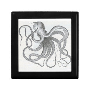 Nautical steampunk octopus jewelry keys gift box