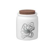 Nautical steampunk octopus Vintage book drawing Candy Jar